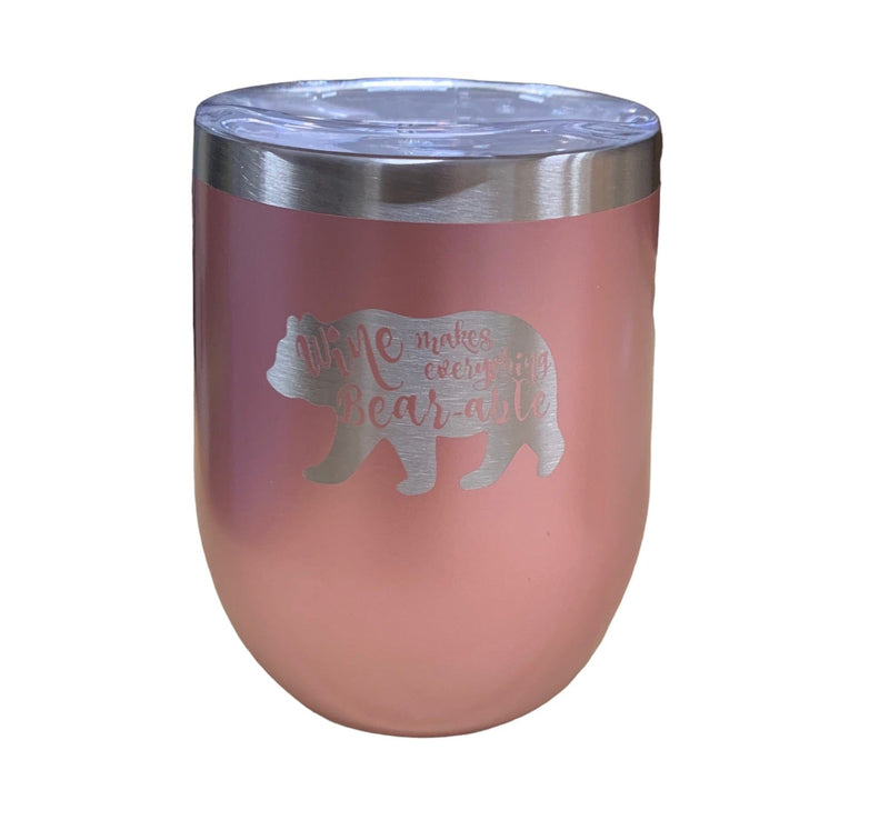 Bearizona Travel Wine Tumbler 14 OZ / PINK