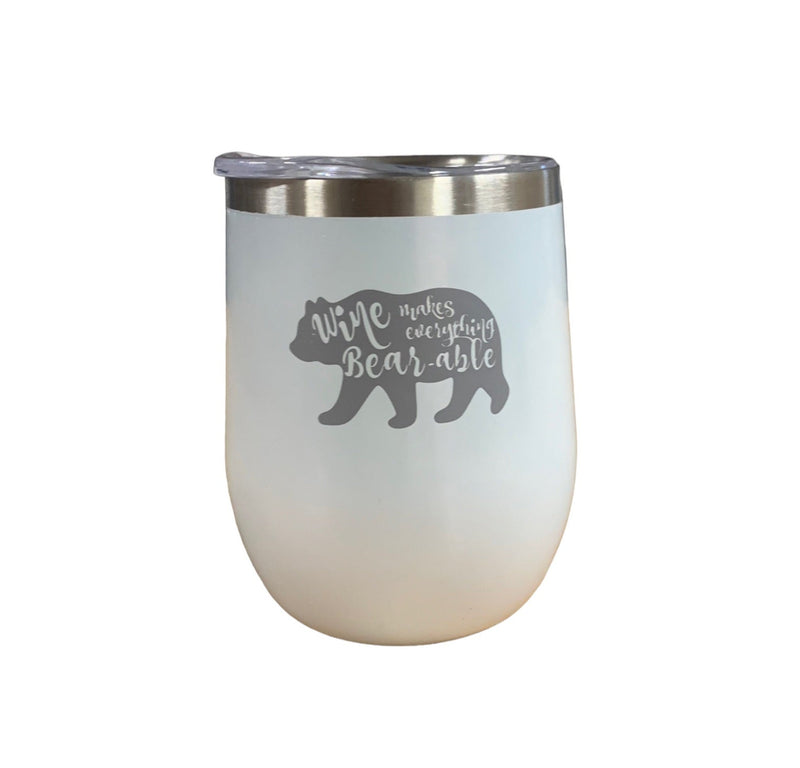 Bearizona Travel Wine Tumbler 14 OZ / WHITE