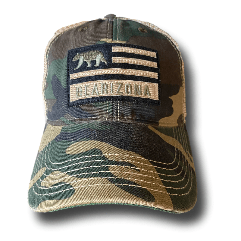 Bearizona Ladies' Camo Hat with Bear Flag Patch