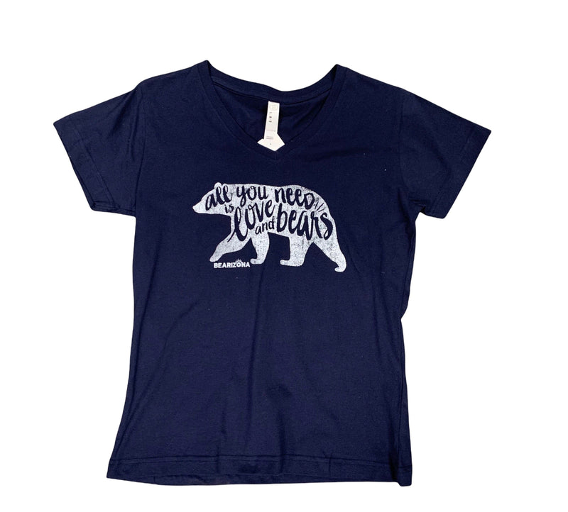 Out of Hand Graphics Vneck Love And Bears S / NAVY
