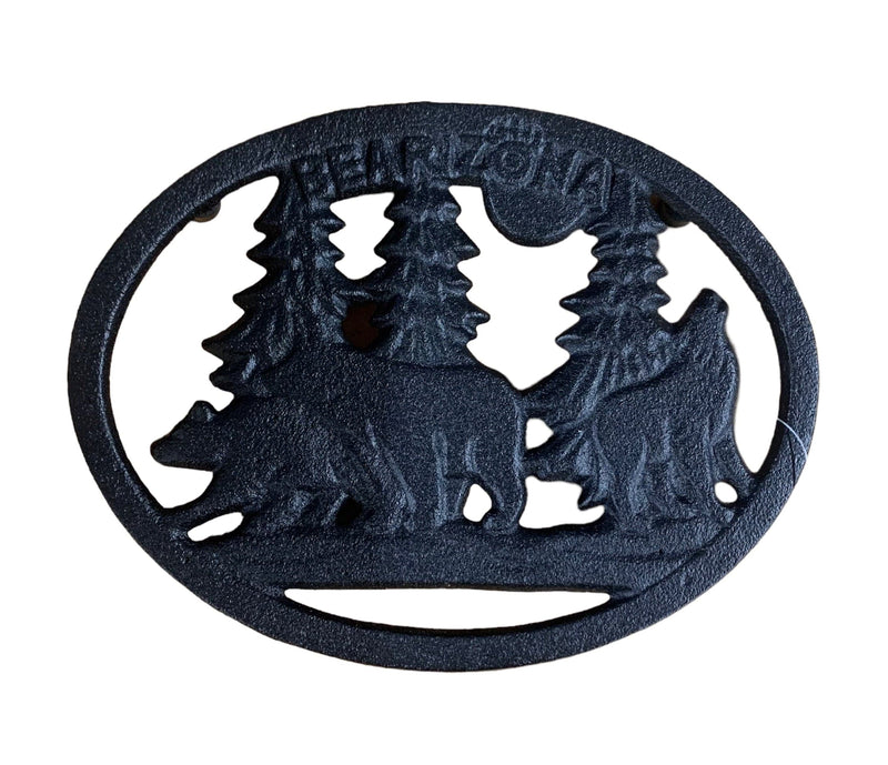 Smith-Southwestern Trivet Bz Cus Bear Tree Wolf BLACK / TRIVET